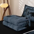 thumbnail image 5 of Homewish Buffalo Plaid Bear Art Zipper Twin Comforter Sets with Fitted Sheet and 2 Pillowcases,Pine Silhouette Zipper Bedding Set For Boys,Black Reversible,4pcs, 5 of 7