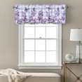 thumbnail image 3 of Purple Flowers Valance Curtain for Windows Spring Watercolor Butterfly Purple Plaid Rod Pocket Curtain Valances Short Window Treatments Panels for Kitchen Bathroom Laundry Room Basement 42 x 12 Inch, 3 of 9