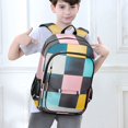 thumbnail image 6 of FORMRS Unisex School Backpack 17" Student Travel Bag with Laptop Compartment, Pink Checkered Pattern, 6 of 7