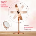 thumbnail image 6 of 8" Lighted Makeup Mirror, Rechargeable Double Sided 1X/10X Magnifying Vanity Mirror with 54 LED Lights & 3 Color Adjustable, Touch Sensor Dimming, 360 Swivel Cosmetic Mirror, Rose Gold, 6 of 7