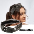 thumbnail image 2 of diadema de malla con diamantes de imitación de perlas sintéticas, diadema acolchada brillante, diademas de cristal sintético, accesorios para el cabello para mujeres, champán, 1.3 pulgadas de ancho, 2 of 7