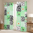 thumbnail image 2 of jejeloiu Farmhouse Milk Cow Blackout Curtains Set of 2 (52x84 Each),Kawaii Flowers Dsiay Window Curtains,Green White Plaid Grid Curtains and Drapes For Girls,Breathable Home Decor, 2 of 6
