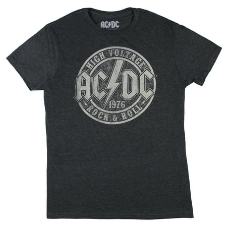 AC/DC Men's High Voltage Rock & Roll 1975 Graphic T-Shirt (Charcoal ...