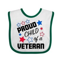 Inktastic Proud Child of a Veteran- Veterans Day Boys or Girls Baby Bib