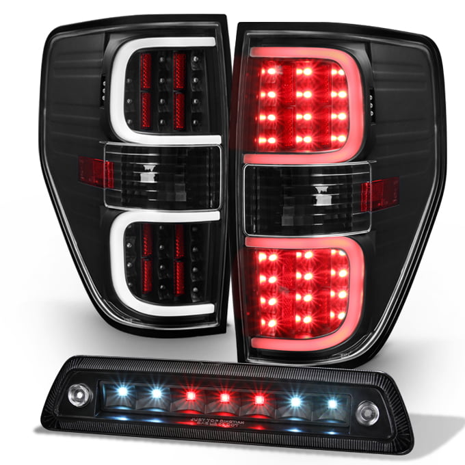 For Black Smoked 09-14 Ford F-150 F150 Pickup Truck LED Tube Tail Lamps Brake Lights Left+Right Pair 