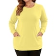 thumbnail image 3 of OutfitShow Plus Size Sweatshirts for Women Crewneck Long Sleeve Casual Tunic Tops Lightweight Pullover with Pockets,S-5XL, 3 of 9