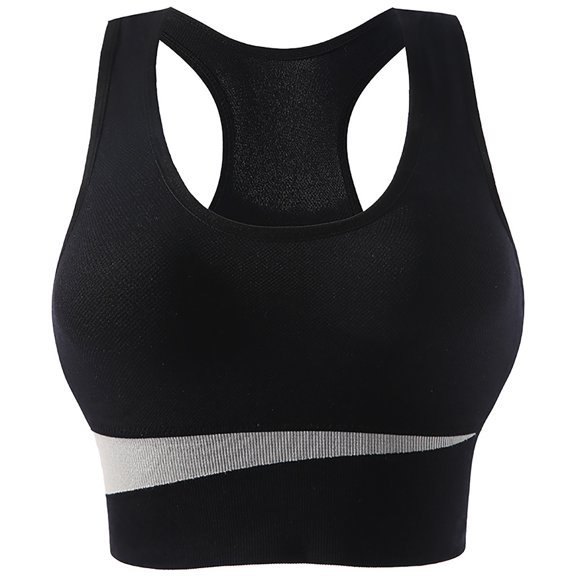 ATOYSOY Womens Sports Bras High Support Breathable Soft Ladies Comfortable Wireless Full-Coverage Workout Crop Tops Push up Running Yoga Bra for Light Support (Black,L)