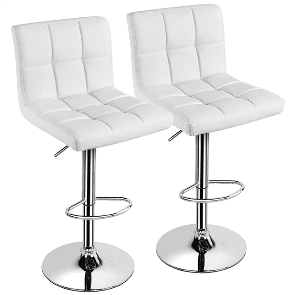 white faux leather swivel bar stools