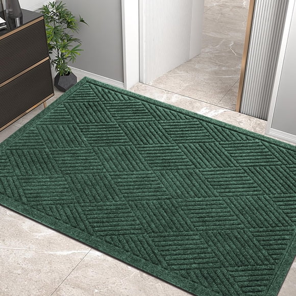 HIYARD Sturdy Front Door Mat, Absorbent Muddy Dirt Resist Welcome Door Mats Outdoor Indoor, Stain and Fade Resistant, Non-Slip Ru