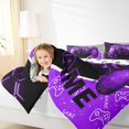 thumbnail image 4 of Feelyou Modern Game Gamer Queen Comforter Set, Cartoon Gamepad Purple Bedding Sets, Teens Kids Boys Girls Reversible Bedding Comforter Set, Ultra Soft Bedroom Decor, 3 Pieces, 4 of 8
