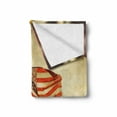 thumbnail image 2 of United States Soft Flannel Fleece Blanket, American Flag Waving in City National Independence Day Celebration Theme, Cozy Plush for Indoor and Outdoor Use, 50" x 60", Sepia Red Blue, by Ambesonne, 2 of 6