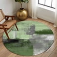 thumbnail image 3 of Green Ombre Round Area Rug 6 FT, Non Slip Bedroom Rugs, Farmhouse Abstract Mottled Texture Art Washable Soft Circular Carpet Non-Shedding Floor Mat for Kitchen Dining Room Home Office Kids Room, 3 of 8