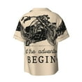 thumbnail image 4 of Goofa Let The Adventure Begin Printed Men's Casual Short-sleeved Shirt,Lightweight Breathable Button-down,Summer Casual men's top,Versatile Fashion shirt-4X-Large, 4 of 7