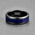 thumbnail image 5 of 8mm Black Blue Tungsten Rings for Unisex Celtic Dragon Wedding Band Carbon Fiber Inlay, 5 of 6
