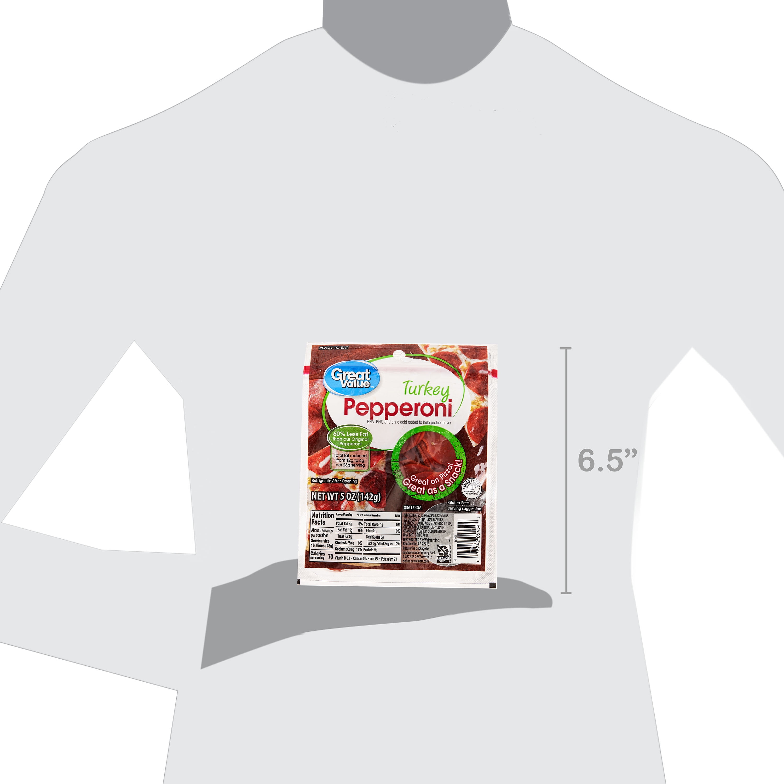Great Value Turkey Pepperoni Slices, 5 oz
