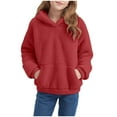 thumbnail image 5 of Kids Hoodies Pullover Sherpa Fleece Hoodie for Girls Cat Ears Fuzzy Warm Pullover Sweatshirt Kids Fashion Casual Loose Sweater with Pockets, 5 of 6