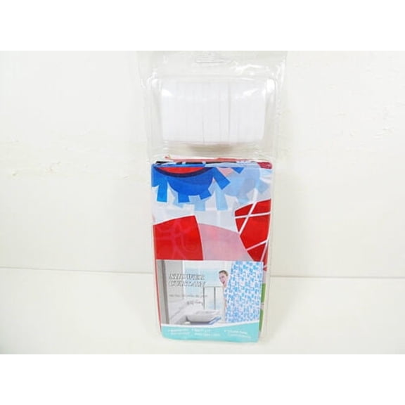 Shower Curtains Floral Print Waterproof Standard Size Rod Curtain Hooks 71"x71"