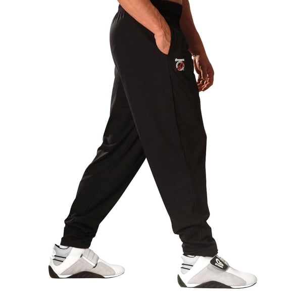 Otomix Men's 100% Cotton Solid Color Baggy Bodybuilding Workout Pants Black Large