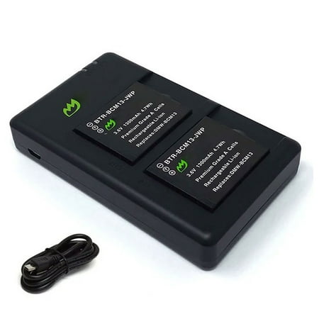 Replacement for Panasonic Lumix DMC-TZ60 Battery (2-Pack 1300mAh) and Micro USB Dual Charger