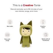 tonies Green/Light Creative Audio Toy Figurine - Record and Upload up to 90 Minutes of Your Own Stories and Songs, Age Group 3+