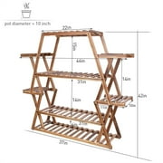 Large Pine Wood Plant Stand Indoor Outdoor Garden Flower Shelf 8 Tiers for Multiple Pots