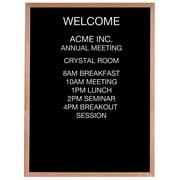 Aarco AOFD1218. Framed Letter Board Message Center. Frame is Oak