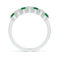 thumbnail image 2 of ANGARA Natural Half Eternity Seven Stone Emerald and Diamond Wedding Ring in 925 Sterling Silver for Women (Size-3mm) | May Birthstone, Anniversary, Jewelry Gift for Women | Natural Emerald Ring, 2 of 9