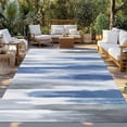 thumbnail image 2 of Blue Gray Outdoor Rug 4x6 Ft - Reversible Patio Rug Outdoor Camping Rugs, Modern Simple Abstract White Ombre Texture Washable Indoor Outdoor Area Rugs, Non-Slip Outdoor Carpet Runner for Deck/Porch, 2 of 8