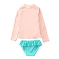 thumbnail image 5 of 1-10T Baby Toddler Girls Swimsuit Rashguard Two Pieces Swimsuit Set Long Sleeve Mermaid Bathing Suits Bikini Bottoms Sun Protection Swimwear, 5 of 10