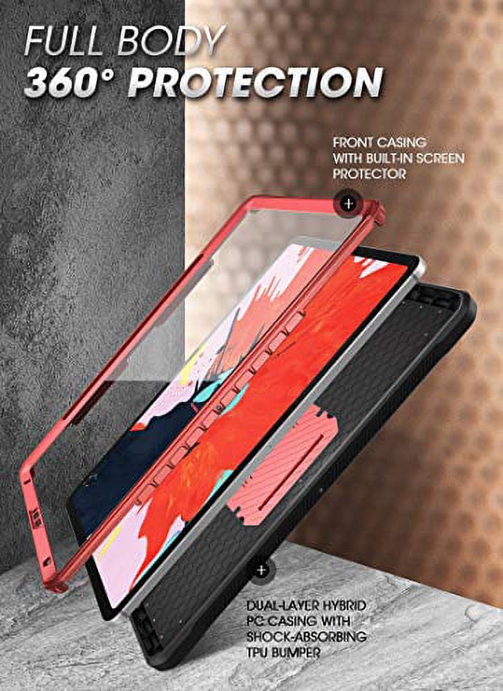 SUPCASE UB Pro Series Case for iPad Pro 12.9 inch 2020 Release, Support Apple Pencil Charging with Built-in Screen Protector Full-Body Rugged Kickstand Protective Case (Red)