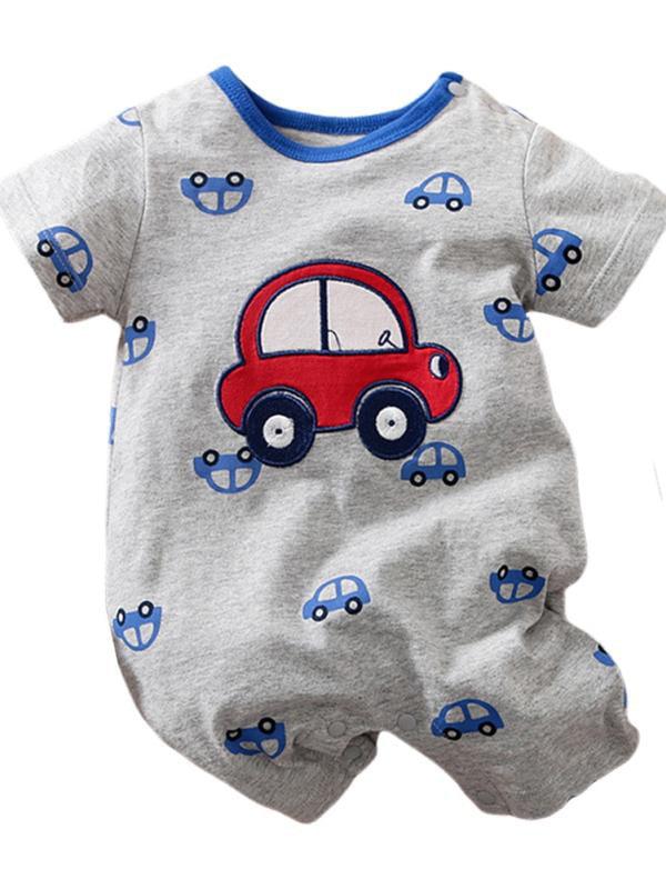 Babytown Baby Boys Car Bodysuit with Soft Car Toy up to 1 Month Blue