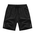 thumbnail image 4 of Men's Petite Fit Quick-Dry Zipper Pockets Athletic Shorts, Gray, XLarge, 4 of 6