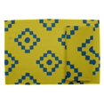 thumbnail image 2 of S4Sassy Yellow Diamond Geometric Washable Printed Dining Reversible Tablemats With Napkins Set, 2 of 3