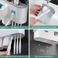 thumbnail image 3 of Toothbrush Holder Wall Mounted, Automatic Toothpaste Dispenser Squeezer Kit -Magnetic Toothbrush Holder for Bathroom and Vanity,Grey, 3 of 7