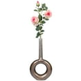 thumbnail image 6 of Decorative Antique Aluminium-Casted Table Centerpiece Flower Vase, Two Tone Patina Green ,Set of 2, 6 of 7
