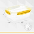 thumbnail image 2 of Superio Lock and Fresh Airtight Food Storage Containers with Lids for Kitchen Pantry Organization, BPA Free, Meal Prep Plastic Containers, 80 oz. Rectangular Sealed Container, Yellow, 4 pack, 2 of 3