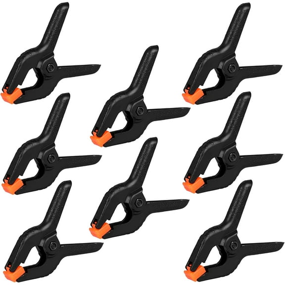 12 Pack Plastic Spring Clamps, 3.5inch Small Heavy Duty Clips for Crafts, Backdrop Stand, Woodworking, Photography Studios (Black)