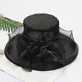 thumbnail image 3 of Holzkary Derby Hats for Women Flower Wide Brim Sun Hat Fascinators Big Wide Brim Fedoras Sun Visor Cap Womens Summer Dress Hat Wide Leaf Flower Bridal Shower Hat Sun Hats Beach Hat Black One Size, 3 of 3