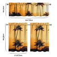 thumbnail image 6 of Kitchen Curtains 36 Inch Short - 3 Panel Set, Rod Pocket Window Curtain with Tropical Palm Tree Sunset Print, 100% Polyester for Boho Kitchen, Beach Room, Easy Wash, 6 of 6