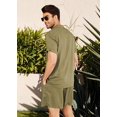 thumbnail image 3 of Conjunto de camisa de lino y algodón de verano para hombre, traje informal de 2 piezas para exteriores y ropa para el hogar, pijama cómodo y transpirable para playa, 3 of 3