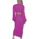 thumbnail image 5 of VISgogo - Vestido largo de primavera y verano para mujer, color sólido, manga larga, cuello en V profundo, vestido ahuecado VISgogo  moda, 5 of 6
