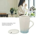 thumbnail image 4 of 400ml Ceramic Mug, Ink Painting Style Coffee Mugs Ceramic Coffee Mug With Spoon And Dustproof Lid For, 4 of 8