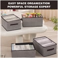 thumbnail image 3 of Yulucky Storage Box Closet Organizer Storage Box with Handle 15.7x11x8 Inch Foldable Fabric Basket Steel Frame Stackable Shelf Bin Home Storage|Non-Woven, 3 of 8