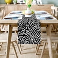 thumbnail image 2 of 5Size Ethnic Geometric Black And White Table Runner Linen Cotton Table Flag Modern Party Wedding Decor Dinning Table Runners, 2 of 5
