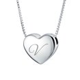 thumbnail image 1 of Personalized Plain Simple Engravable Script Alphabet Letter V Initial Monogram Heart Pendant Necklace Slide Pendant for Women for Girlfriend Polished .925 Sterling Silver Custom Engraved, 1 of 4