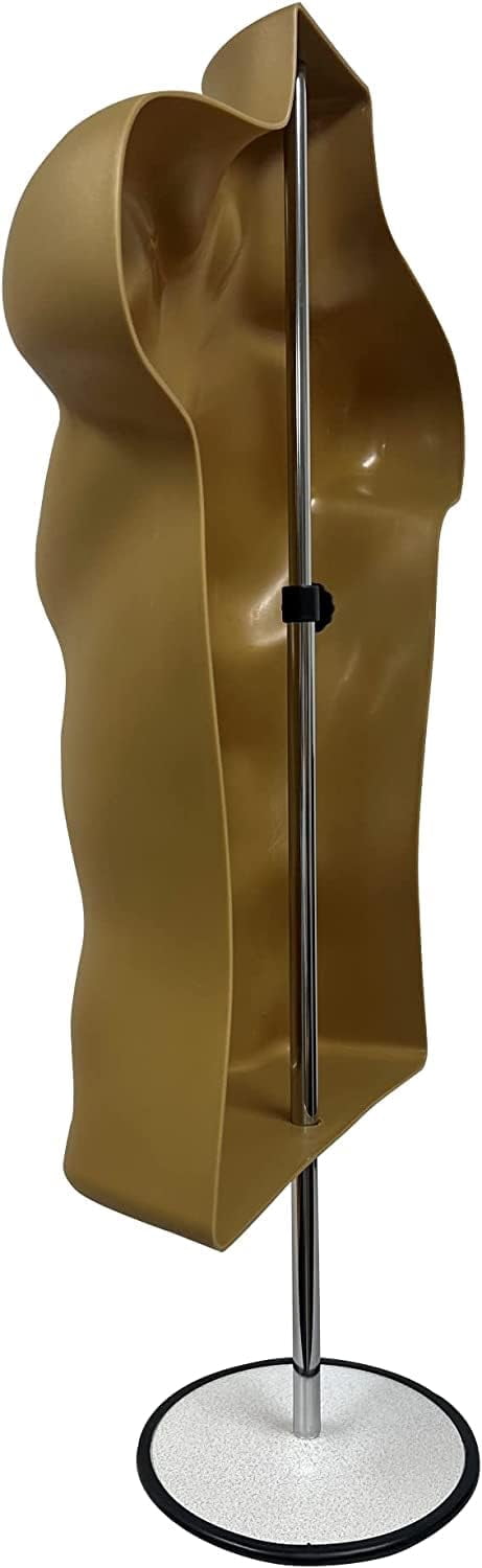 DisplayTown White Male + Female Mannequin Hollow Back Body Torso Set w/ Metal Stand and Metal Pole & Hanging Hook, S-M Sizes