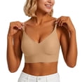 thumbnail image 3 of Women's Back Bra, Racerback Bra, Daily Pullover Bra, Wireless Seamless Bra, Soft Comfort Bra, Supportive Smoothing Bra, Women's Everyday Underwear for Daily Wear | TruBelle,Coffee L, 3 of 8