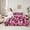 Hot Pink, variant on Manfei Watercolor Bowknot Teens 7-Piece Bedding Comforter Set, Fashion Leopard Cheetah Print King Bedding Sets, Black Pink Ribbon Reversible Bed Sheets, Microfiber Bedroom Decor