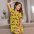 thumbnail image 3 of Fotbe Duck with Star Sunglasses Bata de Dormir para Mujer con Estampado, Camisón de Algodón de Manga Corta, Ropa de Dormir Casual, 3 of 6