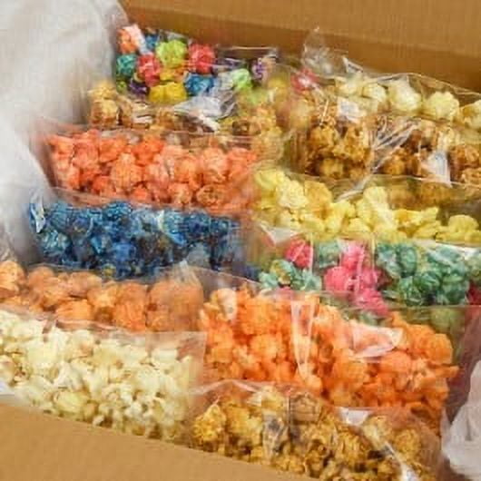 Gourmet Popcorn Sampler Box, 12 Bags Assorted Flavors, Candied and Savory, Perfect for Gift.